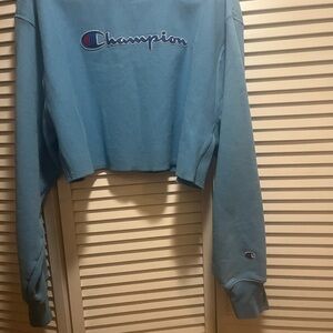 Champion Crop Sky Blue Reverse Weave vintage Pullover great condition!